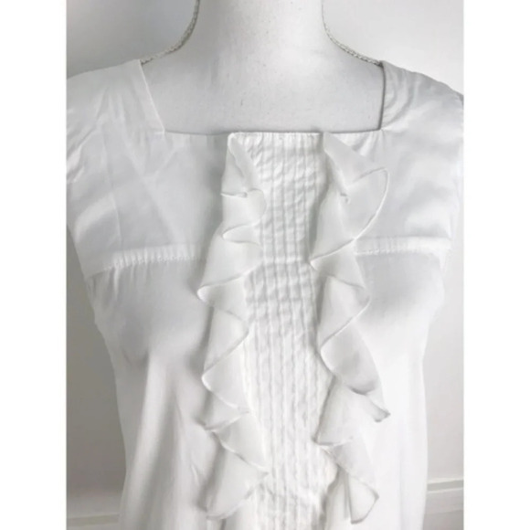 SoCa St. John • White Ruffle Tank Zipper Back - Picture 2 of 4